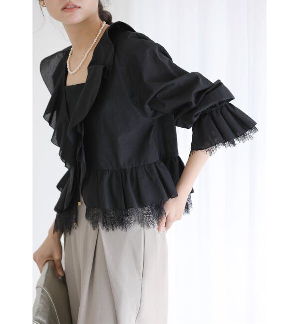  「【洗える】レースブラウス」|シャツ・ブラウス|