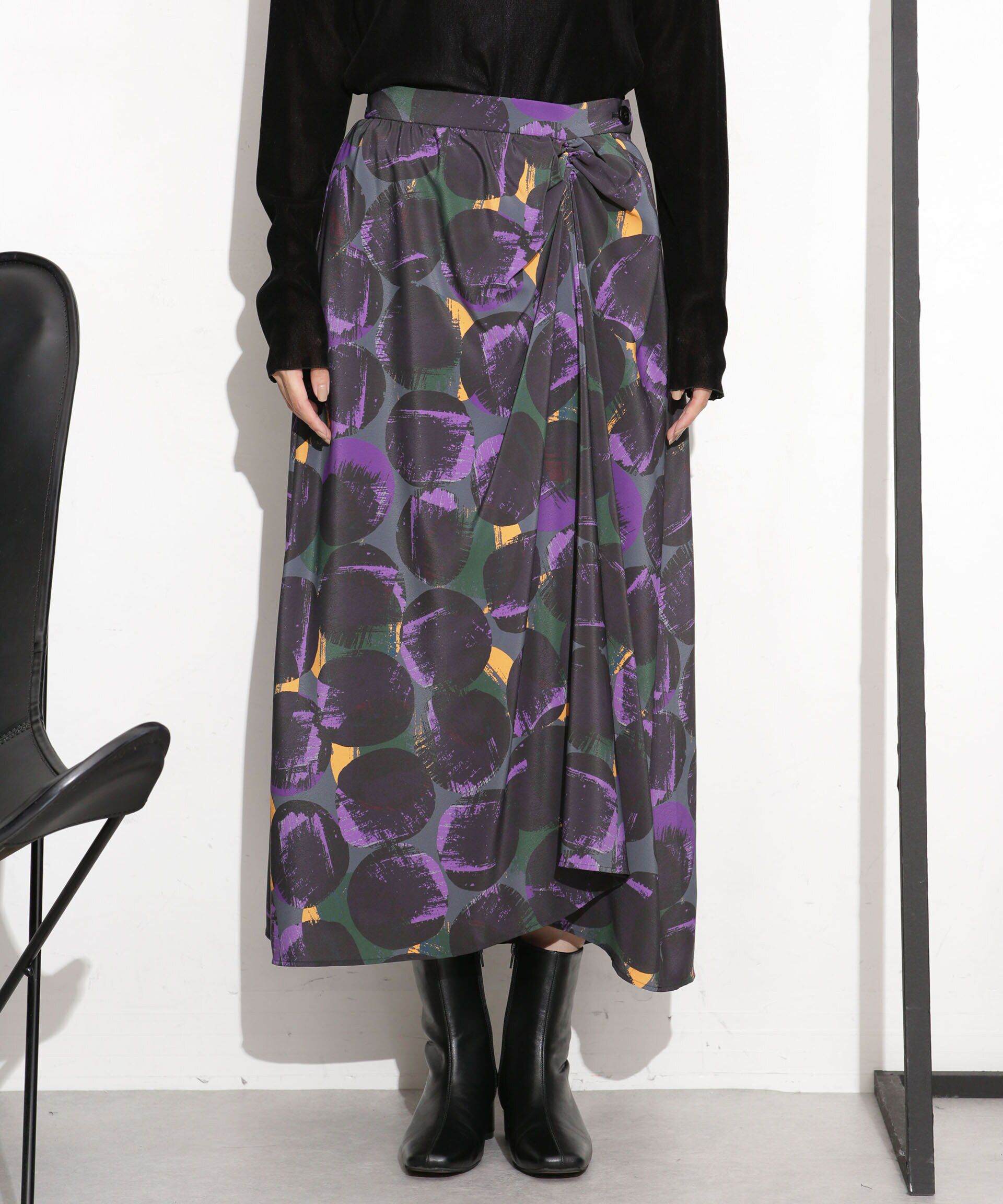 nano･universe「シャーリングイレヘムプリントスカート」|スカート|