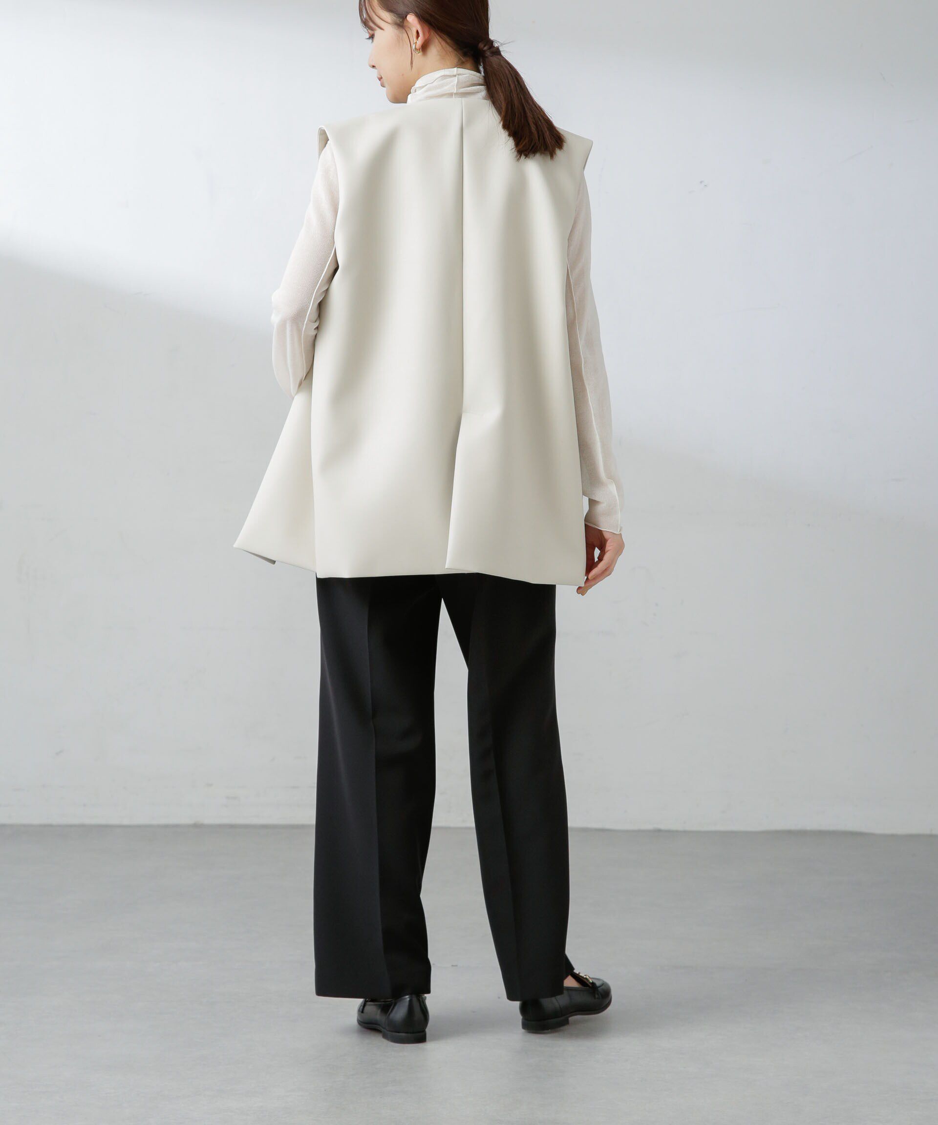 nano･universe「センタープレスストレートパンツ（セットアップ可）」|スラックス|