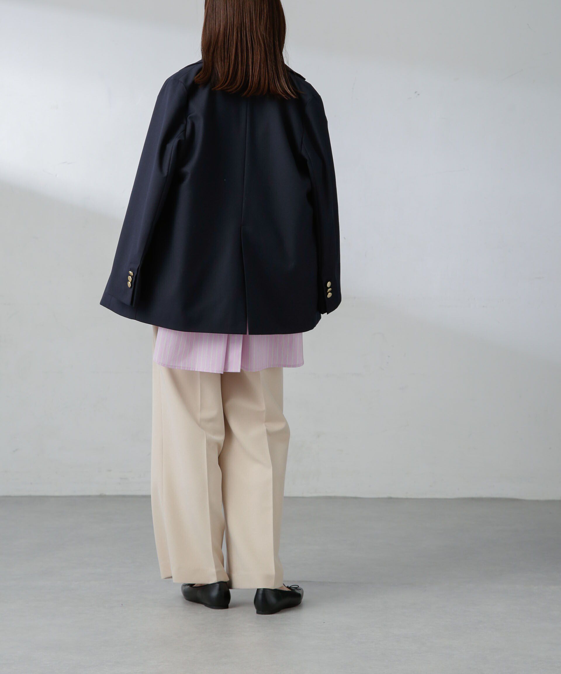 nano･universe「センタープレスストレートパンツ（セットアップ可）」|スラックス|