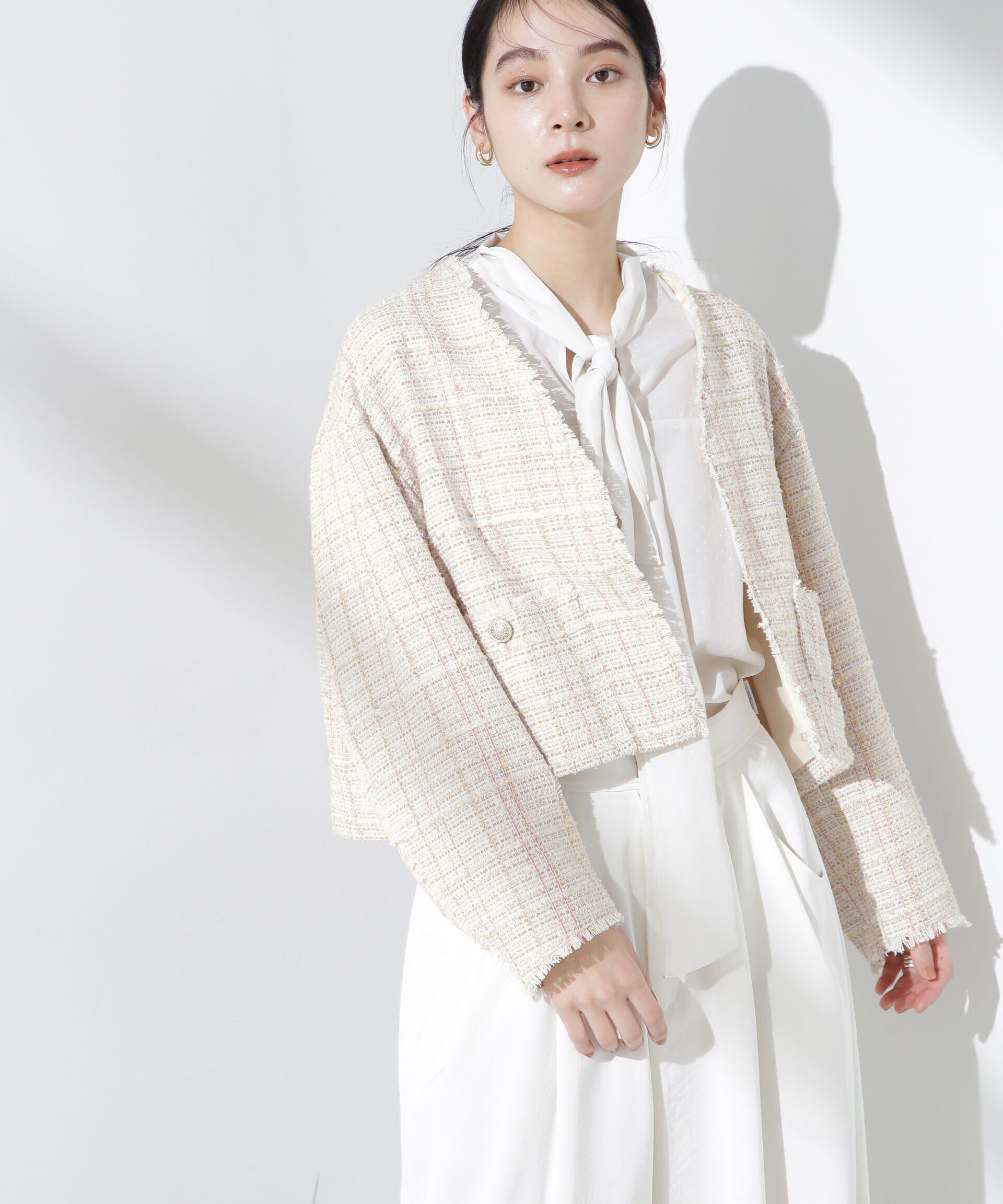 nano･universe「ツィードポケットショートジャケット」|テーラードジャケット|