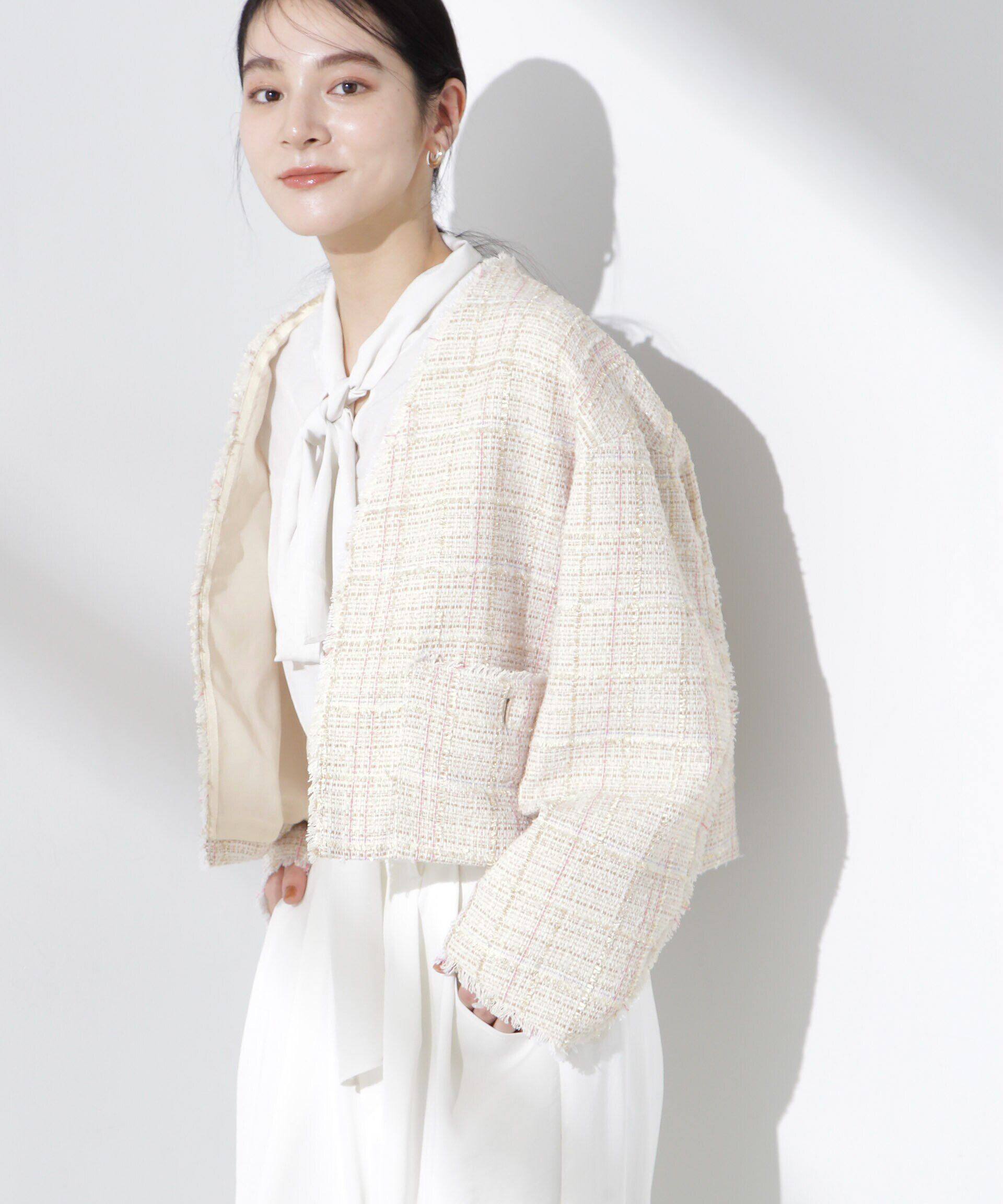 nano･universe「ツィードポケットショートジャケット」|テーラードジャケット|