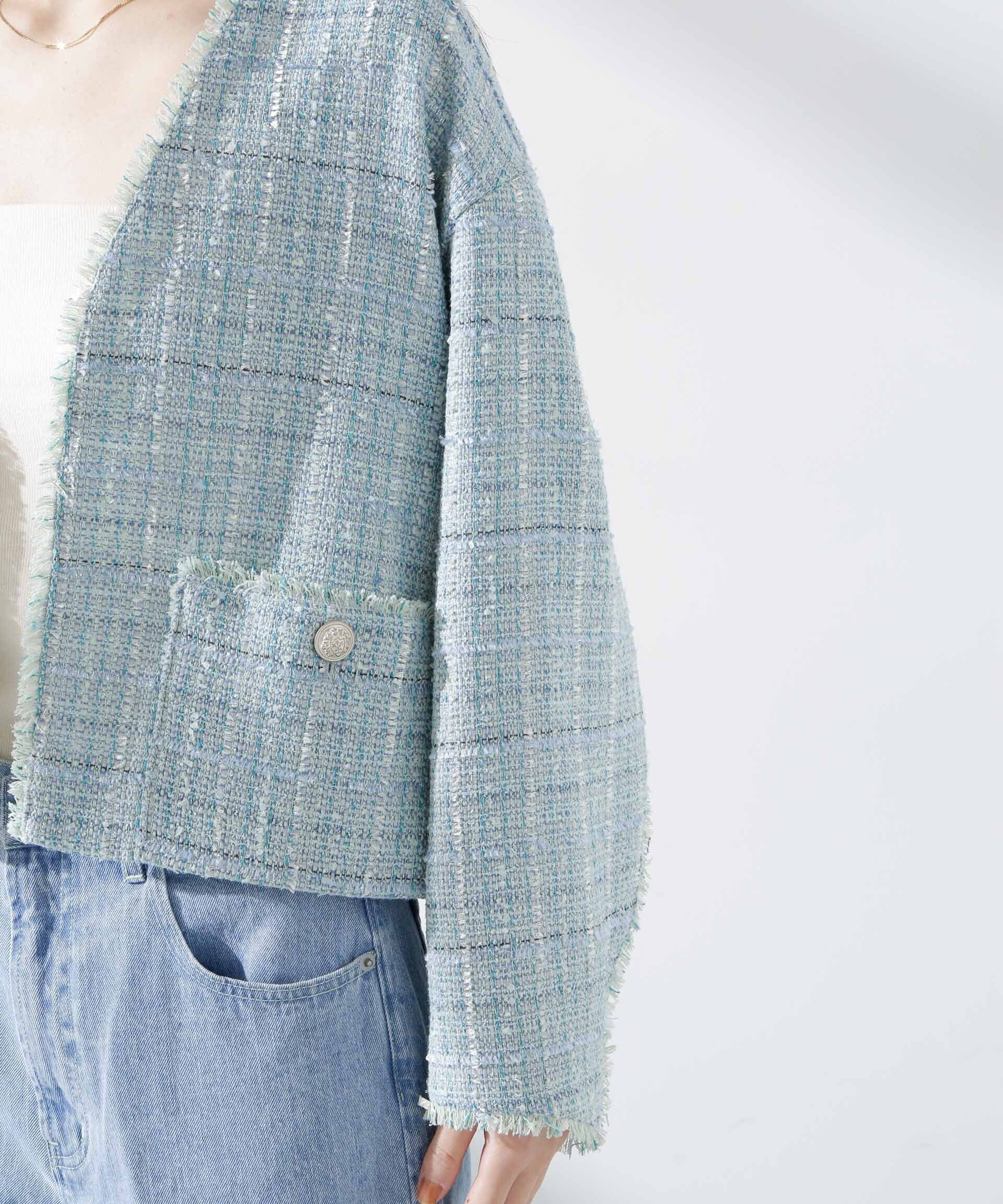 nano･universe「ツィードポケットショートジャケット」|テーラードジャケット|