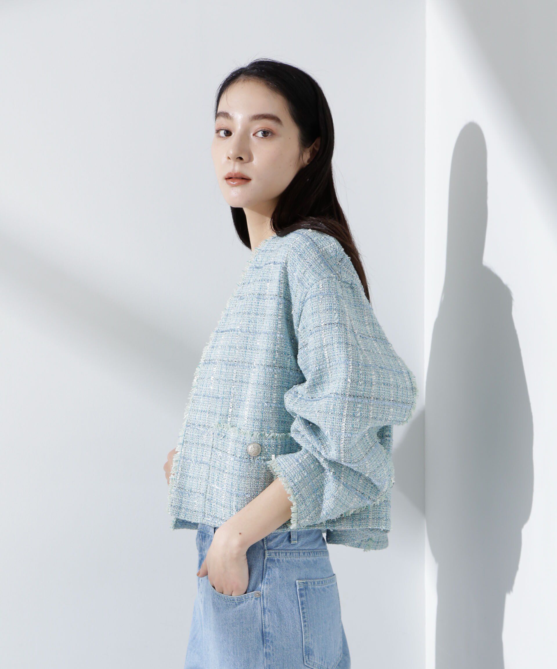 nano･universe「ツィードポケットショートジャケット」|テーラードジャケット|