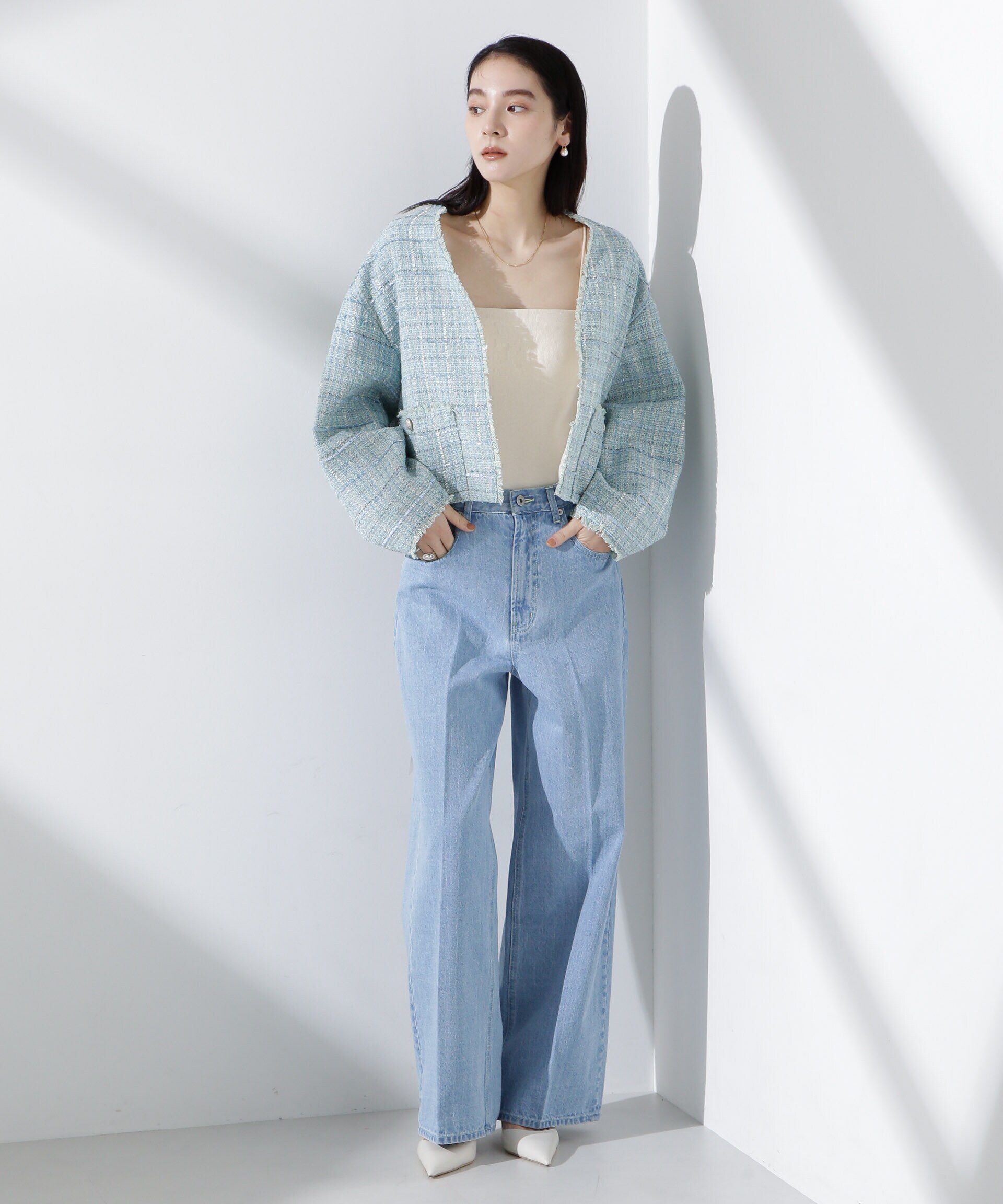 nano･universe「ツィードポケットショートジャケット」|テーラードジャケット|