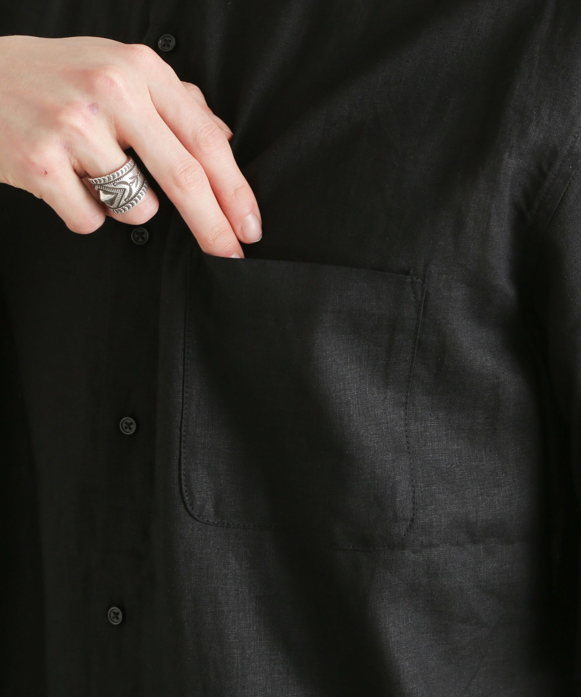 nano･universe「アンチスメルリネン レギュラーカラー 半袖」|シャツ・ブラウス|