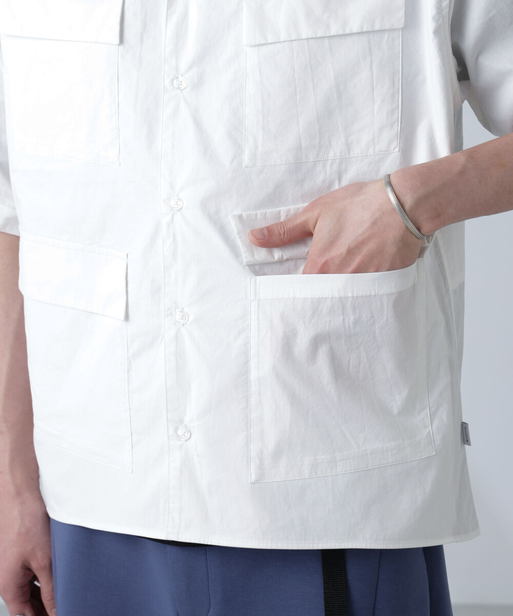 nano･universe「「NJ/CLUB」 ユーティリティマルチポケットシャツ 半袖」|シャツ・ブラウス|