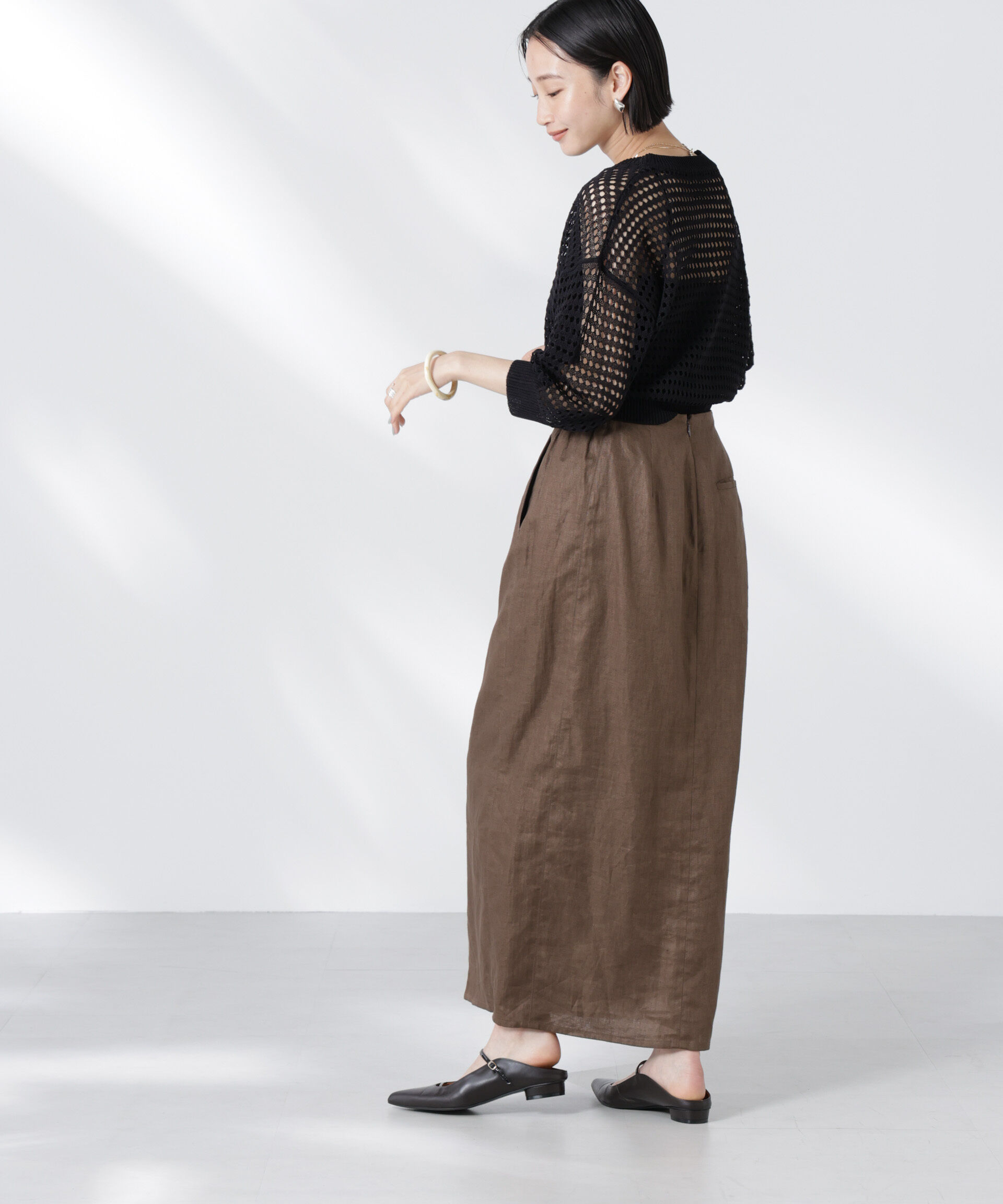 nano･universe「メッシュニットジップカーディガン」|ニット・セーター|