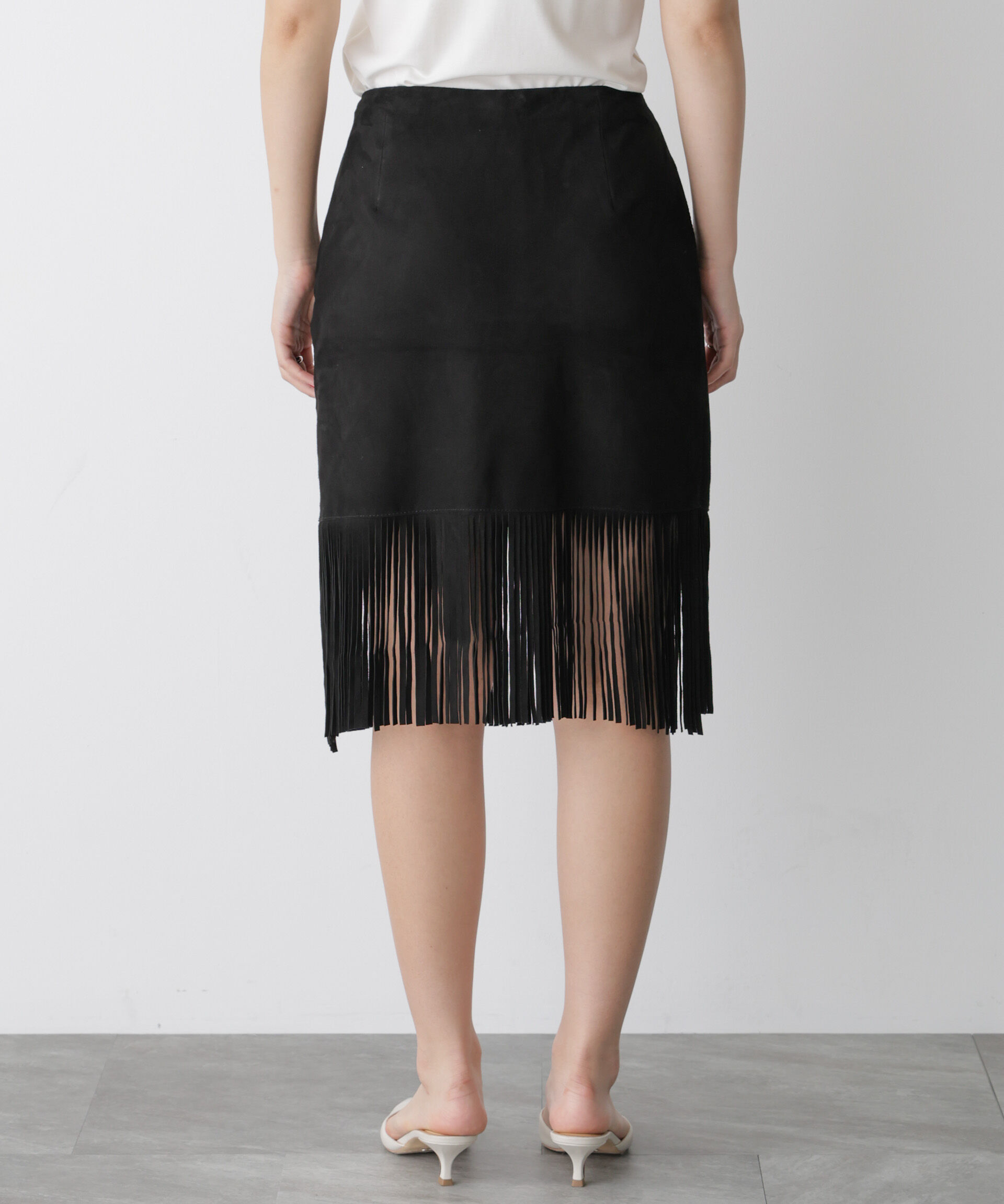  「「STEVELOUR」ゴートレザーフリンジスカート」|スカート|