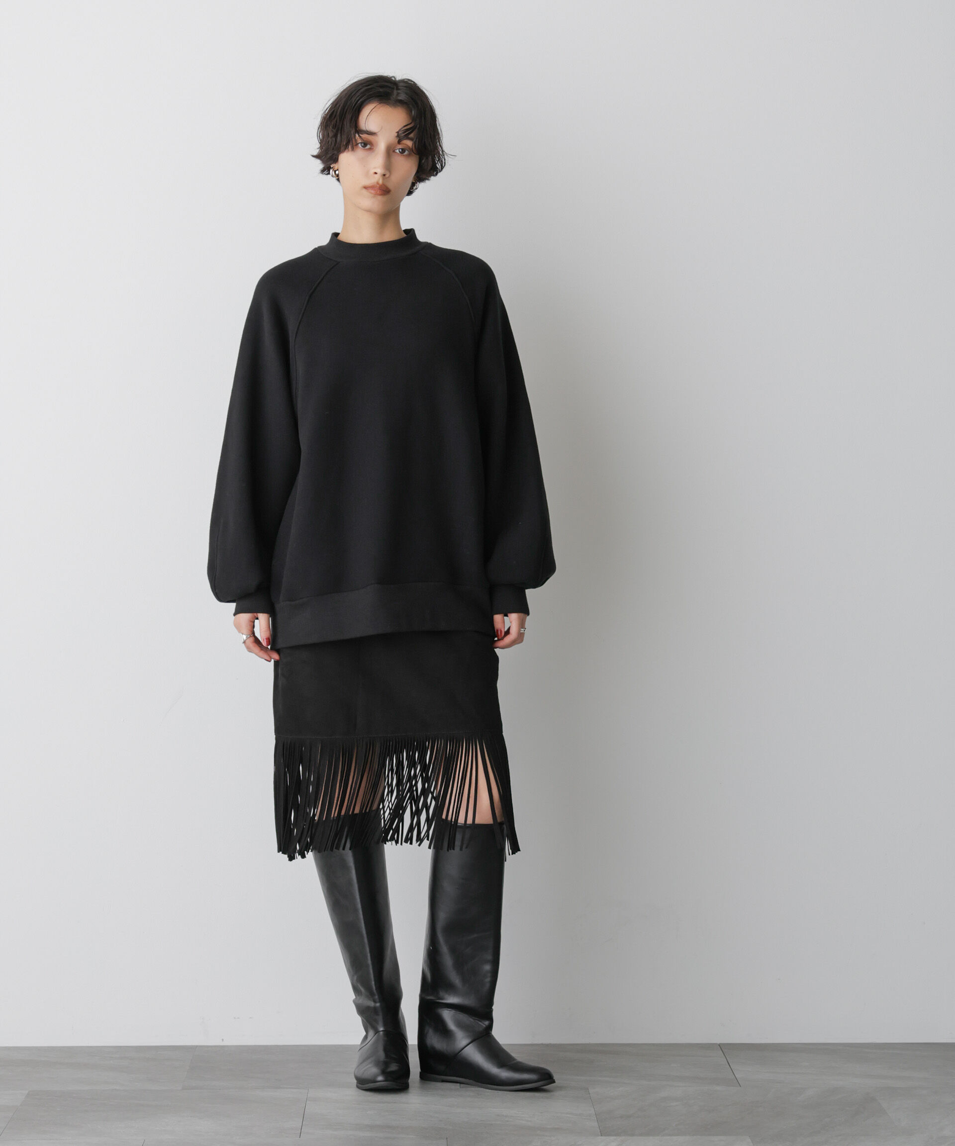  「「STEVELOUR」ゴートレザーフリンジスカート」|スカート|