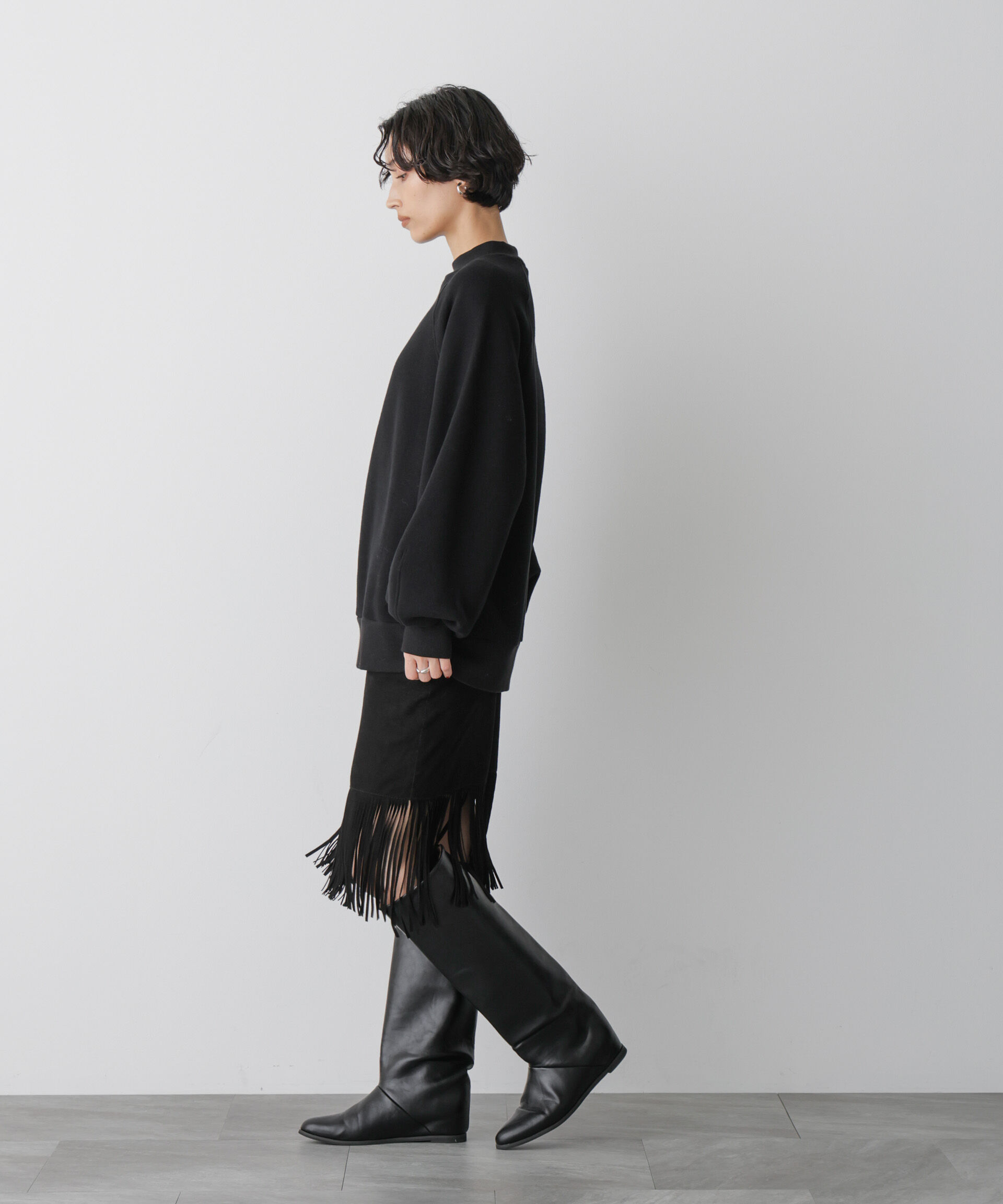  「「STEVELOUR」ゴートレザーフリンジスカート」|スカート|