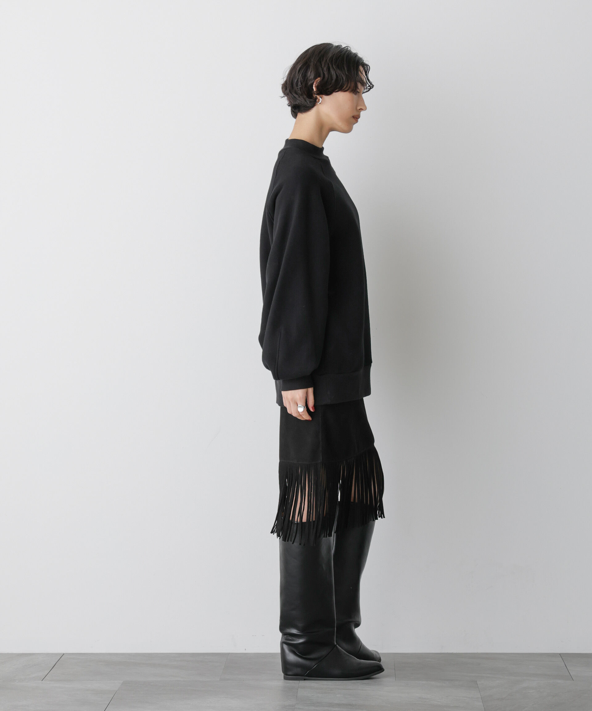  「「STEVELOUR」ゴートレザーフリンジスカート」|スカート|