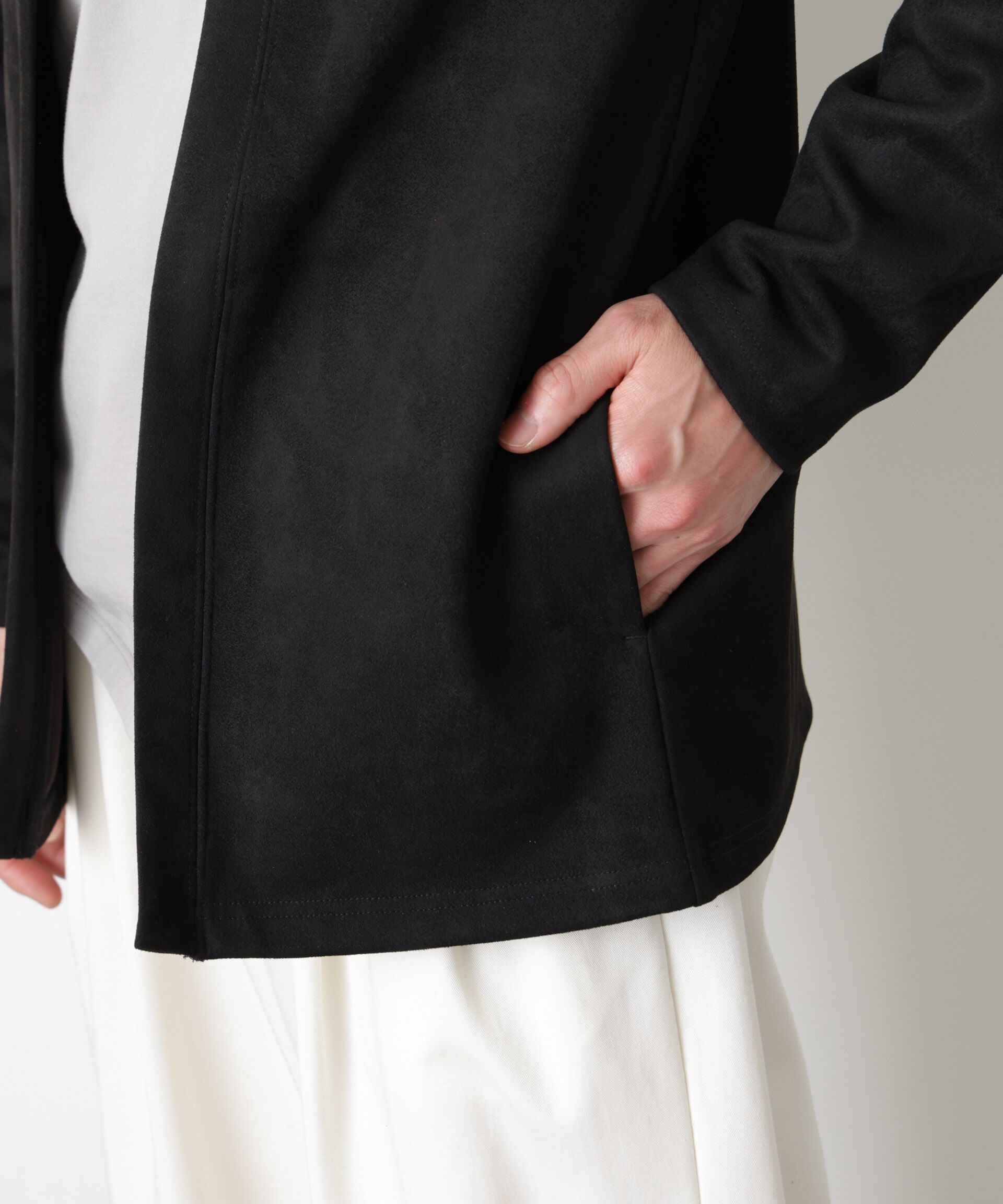 nano･universe「フェイクスエードトッパーカーディガン」|Tシャツ・カットソー|