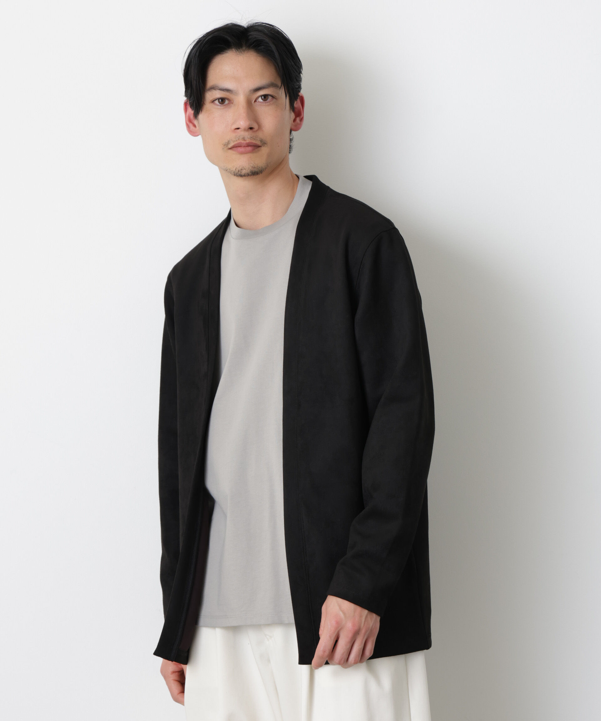 nano･universe「フェイクスエードトッパーカーディガン」|Tシャツ・カットソー|