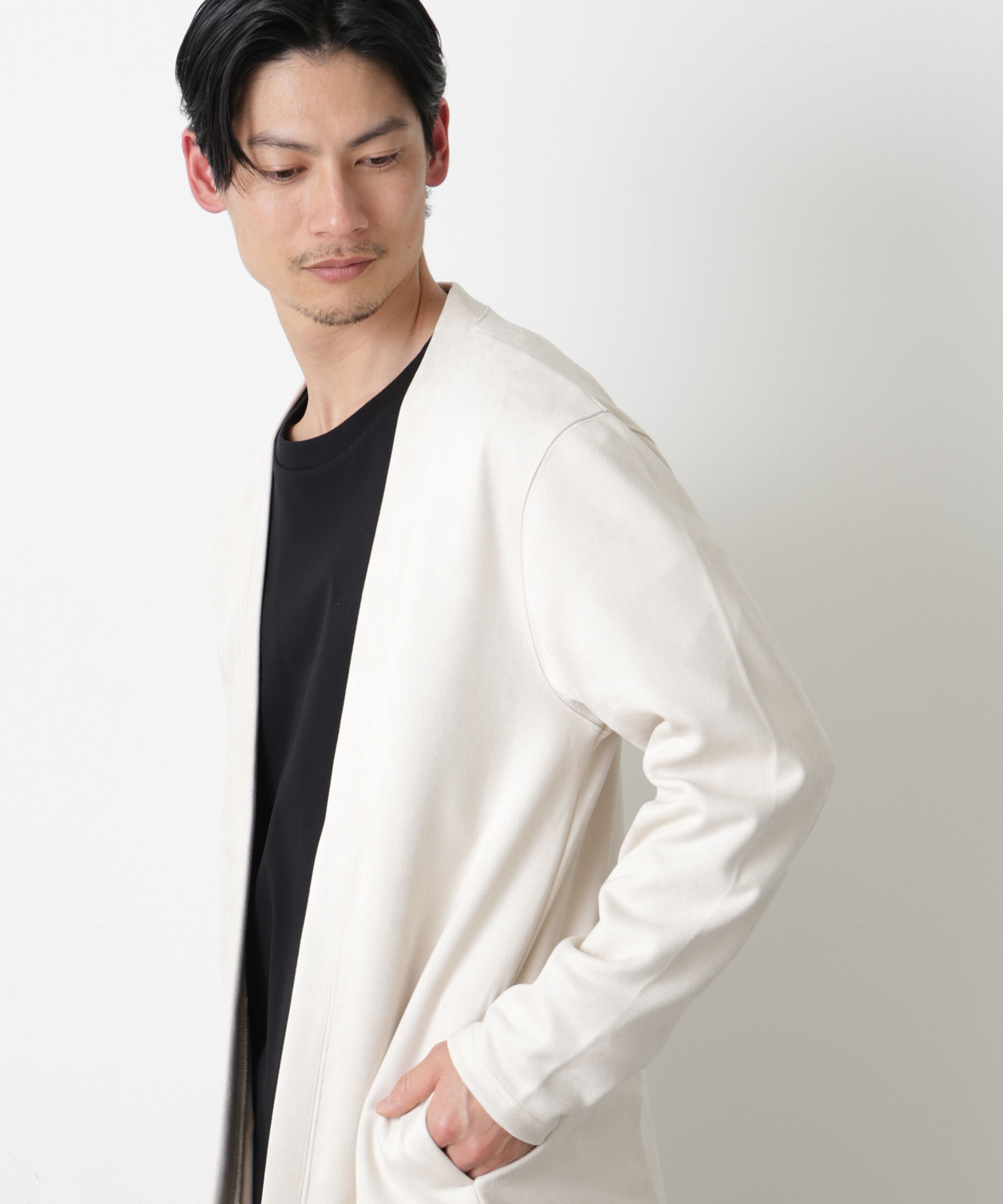 nano･universe「フェイクスエードトッパーカーディガン」|Tシャツ・カットソー|