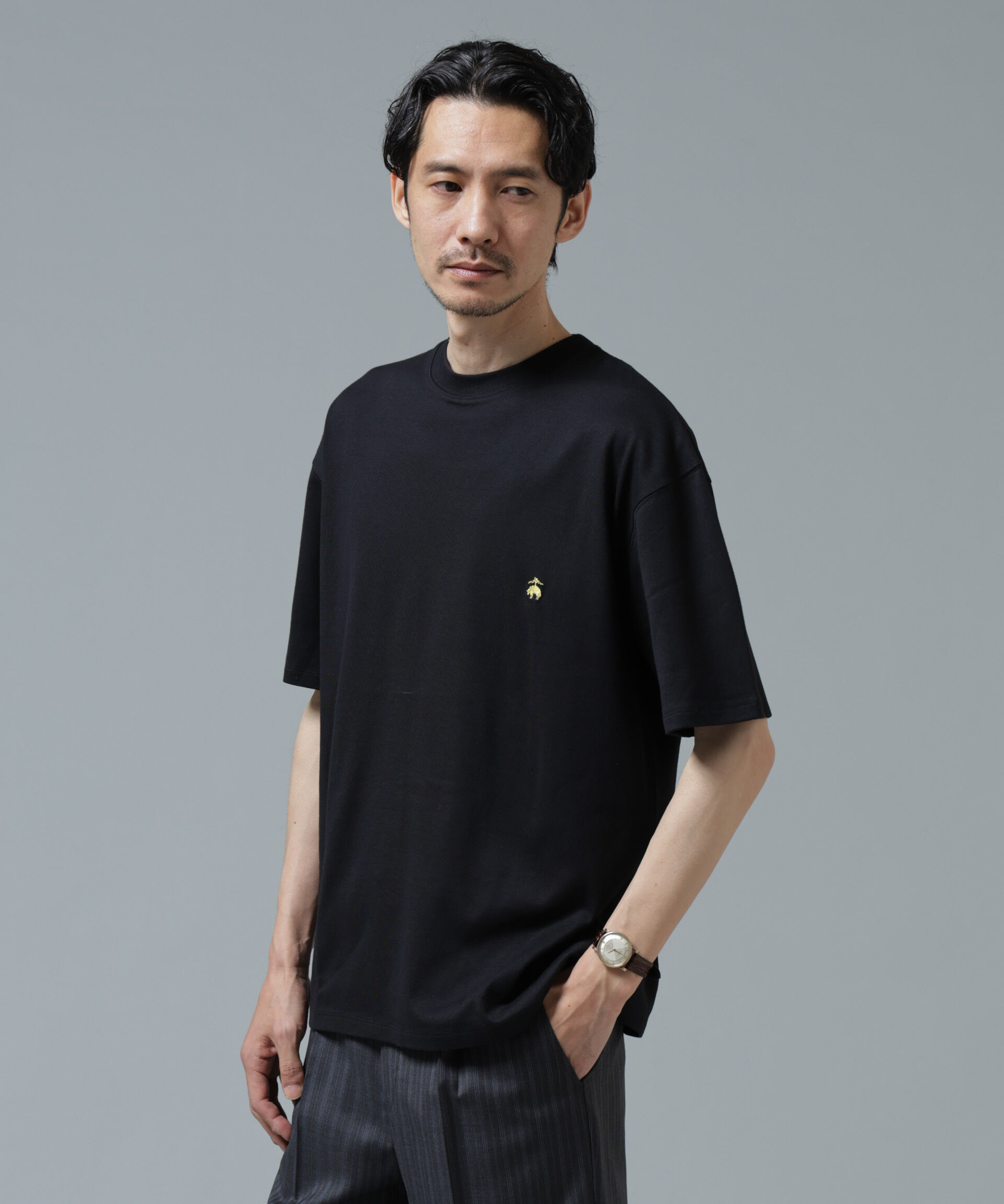 nano･universe「「Brooks Brothers別注」Anti Soaked(R) 汗染み防止 クルーネック ビッグシルエットTシャツ」|Tシャツ・カットソー|