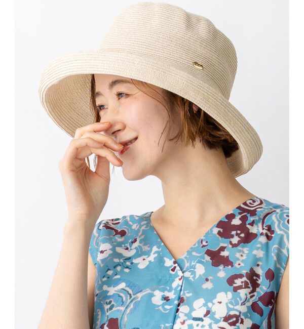 23区「ペーパーブレード エッジアップ ハット」|ハット|アイボリー系