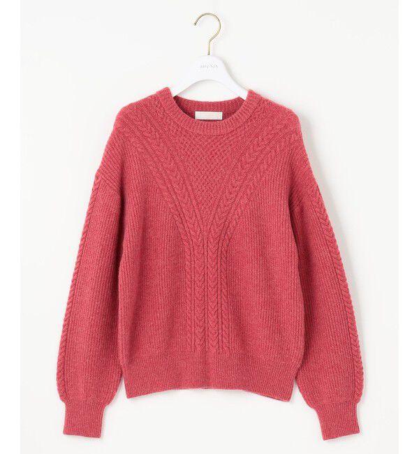 any SiS「【洗える】フロントケーブルポイントアンゴラブレンド ニット」|ニット・セーター|