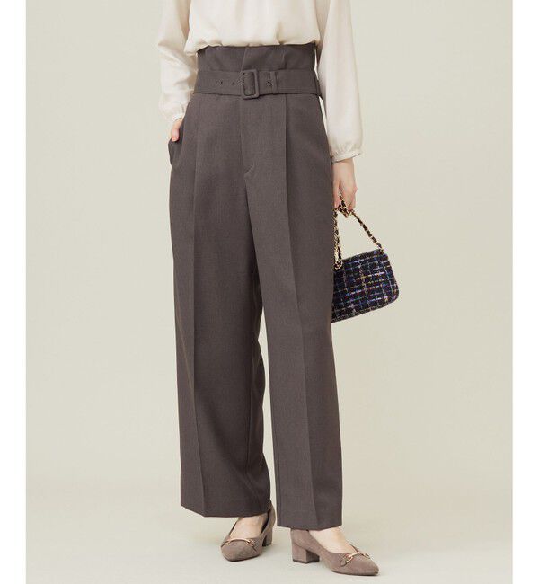 any SiS「【BAILA12月号掲載・貴島明日香さんコラボ】ハイカットリターン ワイドパンツ」|その他|モカグレー