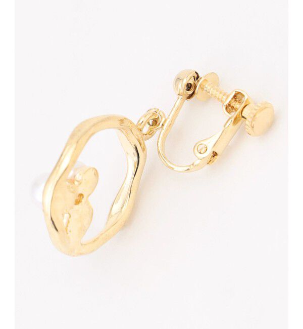 ANY SIS「フープパール調ストーン イヤリング」|イヤリング|