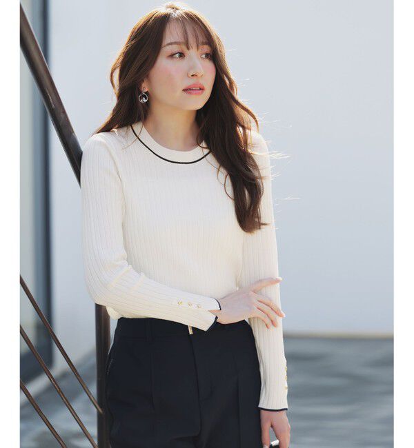 ANY SIS「フープパール調ストーン イヤリング」|イヤリング|