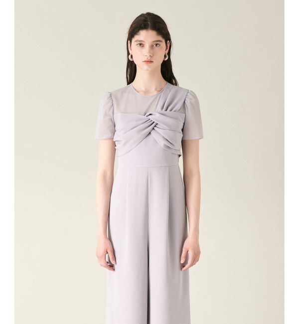 GRACE CONTINENTAL「ドレープリボンサロペット」|オールインワン|