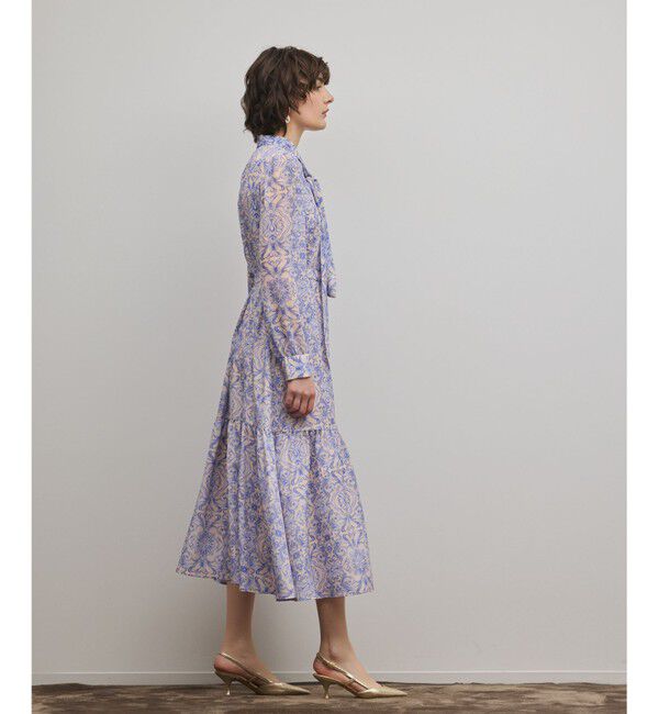 GRACE CONTINENTAL「ダマスク柄風プリントワンピース」|ワンピース|