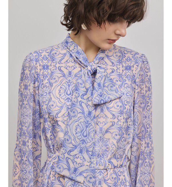 GRACE CONTINENTAL「ダマスク柄風プリントワンピース」|ワンピース|