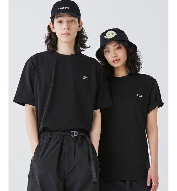 LACOSTE「アウトラインクロッククルーネック半袖Tシャツ」|Tシャツ・カットソー|ブラック