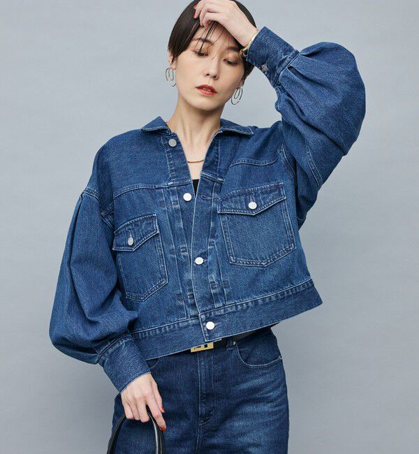 Rie Miller「【RM denim】袖ボリュームGジャン」|デニムジャケット|インディゴブルー