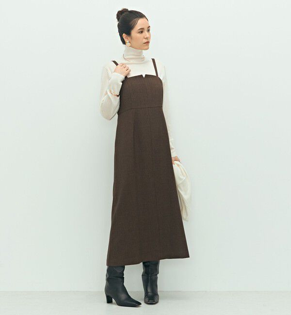 NOLLEY'S「ウォッシャブルウール調ストレッチキャミワンピース」|ワンピース|