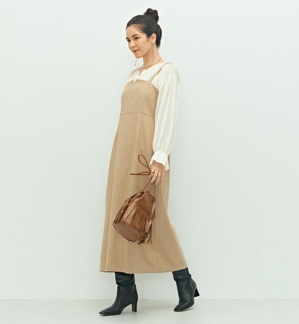 NOLLEY'S「ウォッシャブルウール調ストレッチキャミワンピース」|ワンピース|