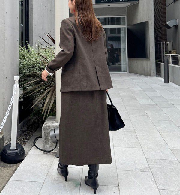 NOLLEY'S「《セットアップ対応》ウォッシャブルウール調ストレッチダブルジャケット」|テーラードジャケット|