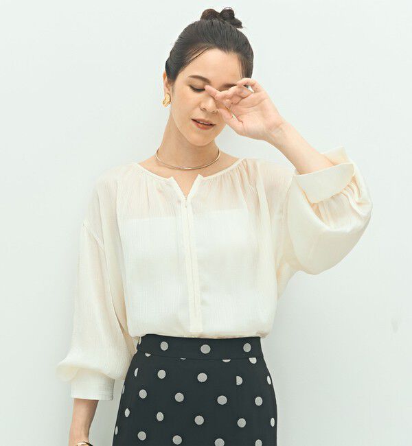 NOLLEY'S「楊柳サテン2WAYギャザーブラウス」|シャツ・ブラウス|