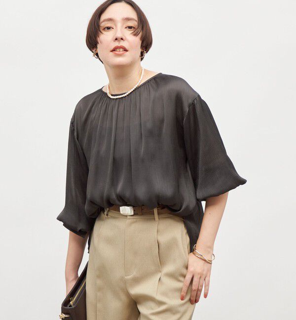 NOLLEY'S「楊柳サテン2WAYギャザーブラウス」|シャツ・ブラウス|