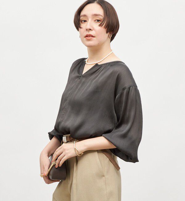 NOLLEY'S「楊柳サテン2WAYギャザーブラウス」|シャツ・ブラウス|