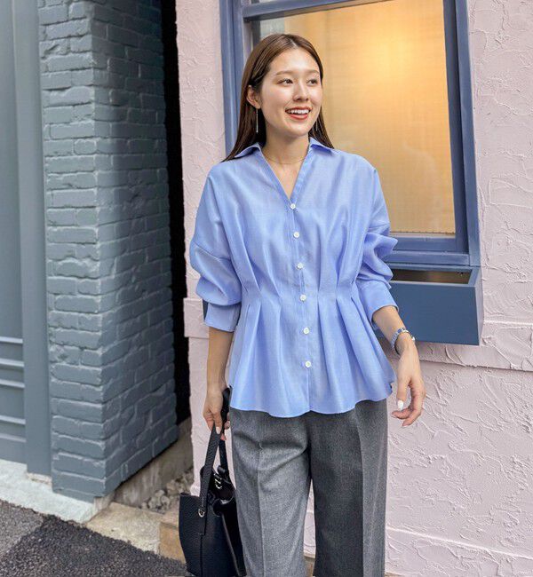 NOLLEY'S「【追加】ウォッシャブルシアースキッパータックブラウス」|シャツ・ブラウス|