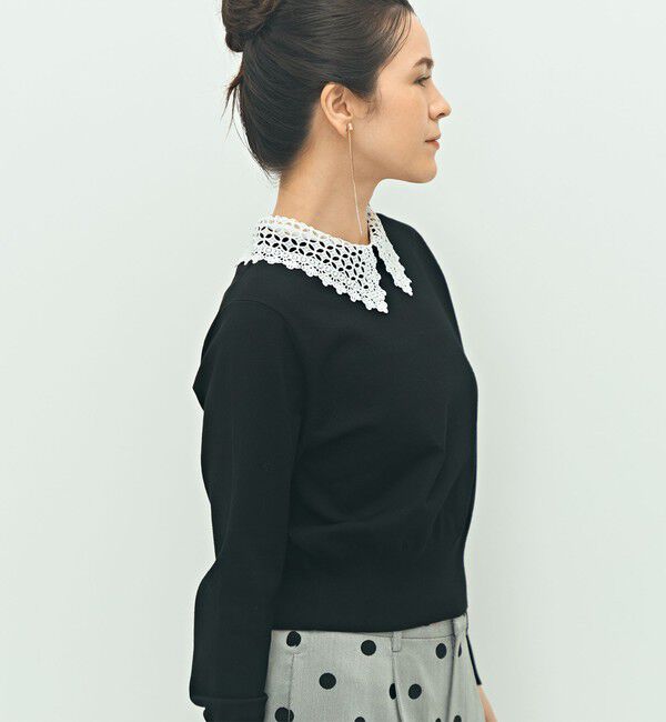NOLLEY'S「《手洗い可能》襟レース2WAYプルオーバーニット」|ニット・セーター|