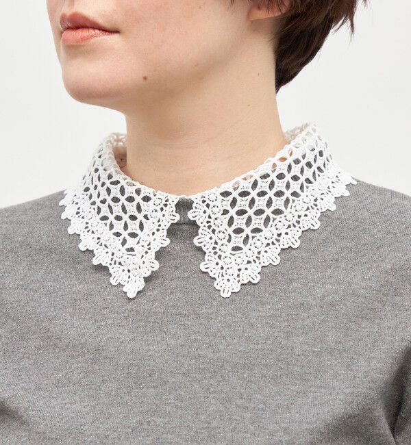 NOLLEY'S「《手洗い可能》襟レース2WAYプルオーバーニット」|ニット・セーター|