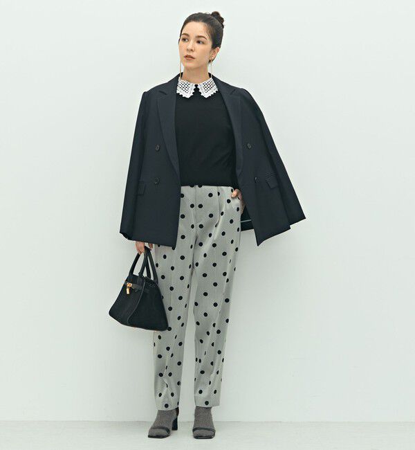 NOLLEY'S「ウォッシャブルストレッチドットジャガードテーパードパンツ」|その他|