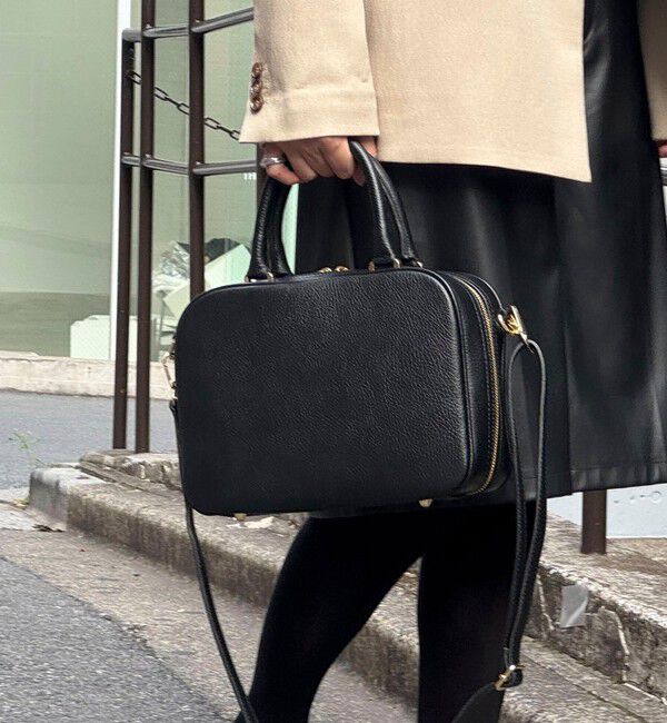 NOLLEY'S「スクエアスリムボストン」|ボストンバッグ|ブラック