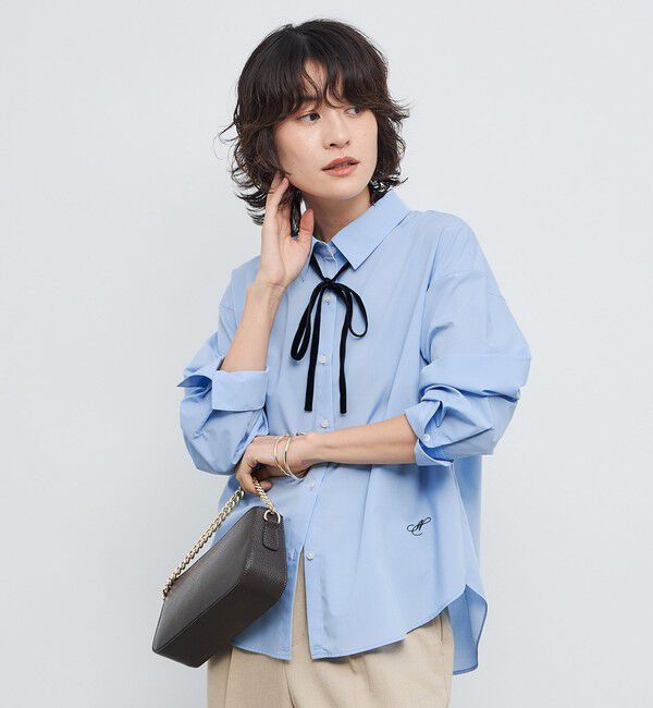 NOLLEY'S「ウォッシャブルリボン付きシャツ」|シャツ・ブラウス|