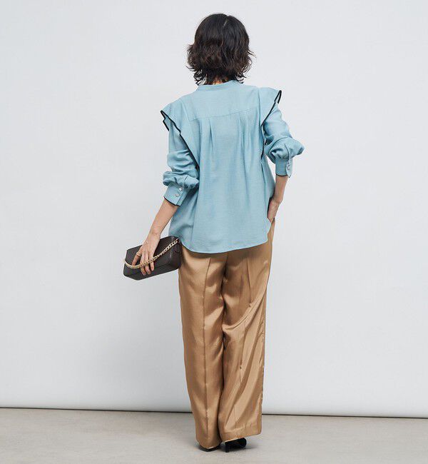 NOLLEY'S「ウォッシャブル配色パイピングブラウス」|シャツ・ブラウス|