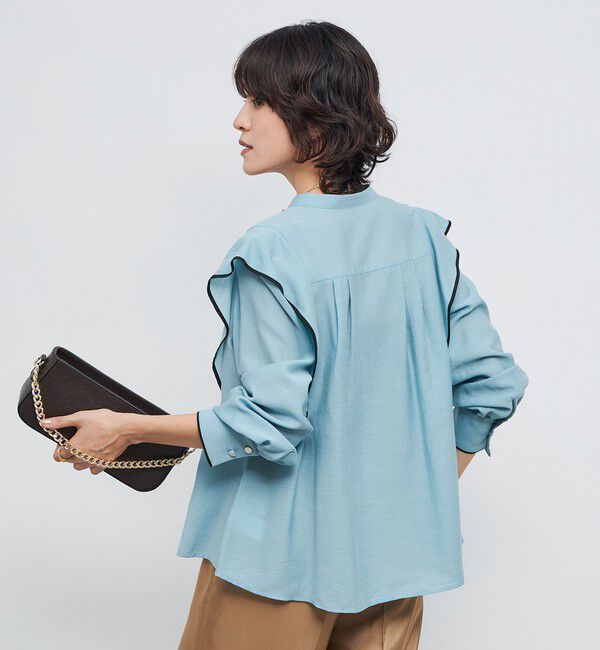 NOLLEY'S「ウォッシャブル配色パイピングブラウス」|シャツ・ブラウス|