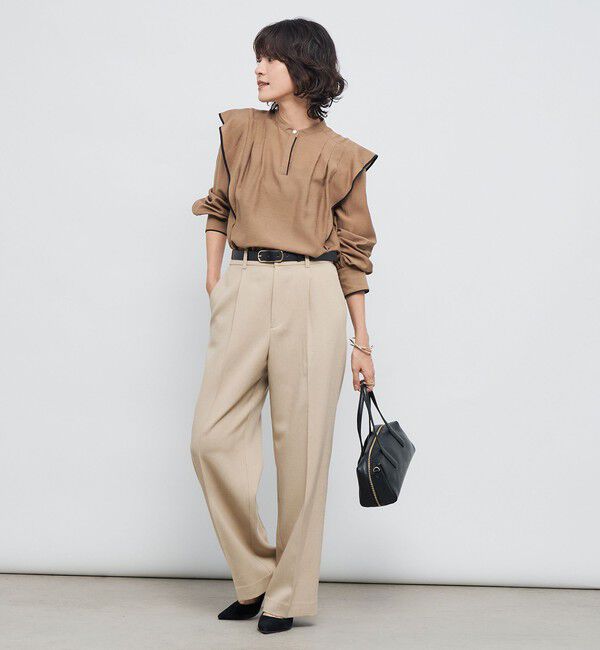 NOLLEY'S「ウォッシャブル配色パイピングブラウス」|シャツ・ブラウス|