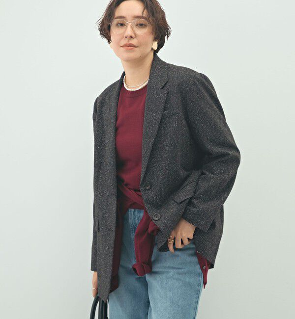 NOLLEY'S sophi「シルクネップツイードオーバージャケット」|テーラードジャケット|