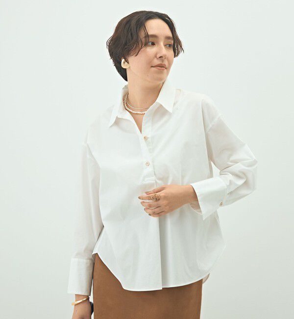 NOLLEY'S sophi「ウォッシャブルブロードメタル釦スキッパーシャツ」|シャツ・ブラウス|