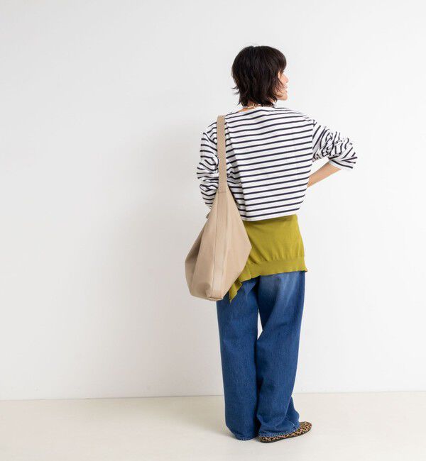 NOLLEY'S「nolnol ウォッシャブルMVSシルケットボーダーショートT」|Tシャツ・カットソー|