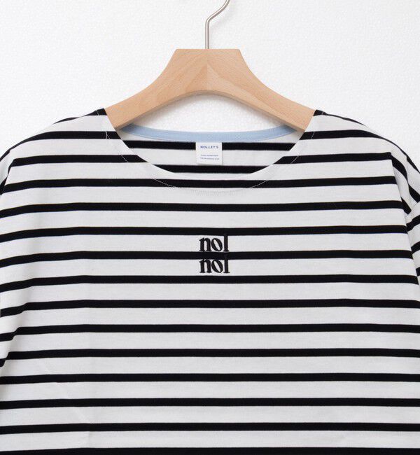 NOLLEY'S「nolnol ウォッシャブルMVSシルケットボーダーショートT」|Tシャツ・カットソー|
