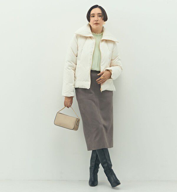 NOLLEY'S「ウォッシャブルストレッチスエード切替タイトスカート」|タイト|